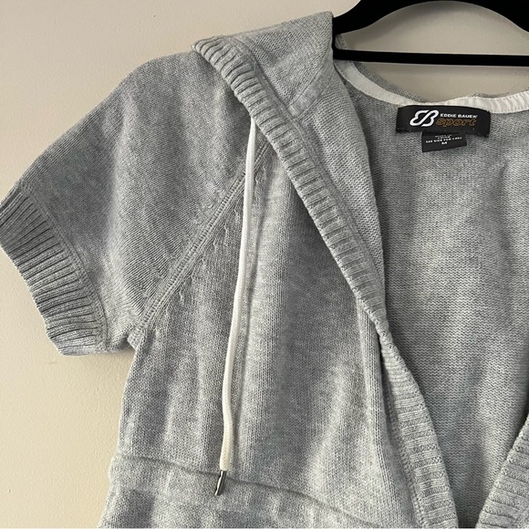Eddie Bauer Sport Short Sleeve Hooded Cotton Sweater - Picture 2 of 9